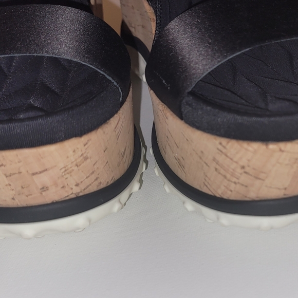 Miu Miu Black Satin Ankle Strap Platform Sandals - Size 5 - Picture 2 of 8